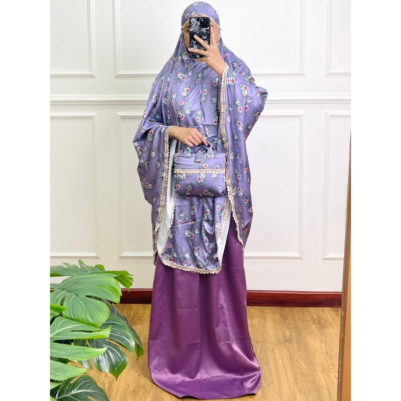 Mukena satin Armani motif
