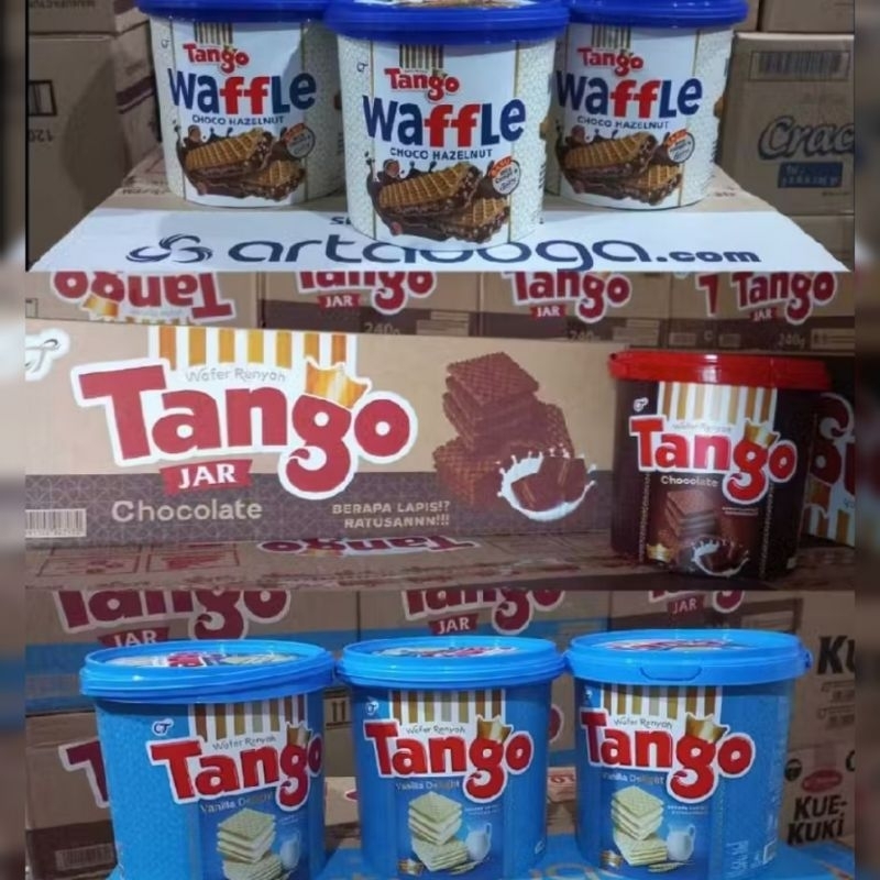 

Tango Wafer Jar Chocolate / Vanila / Tango Waffle Jar 1Dus / Karton isi 6 Pcs