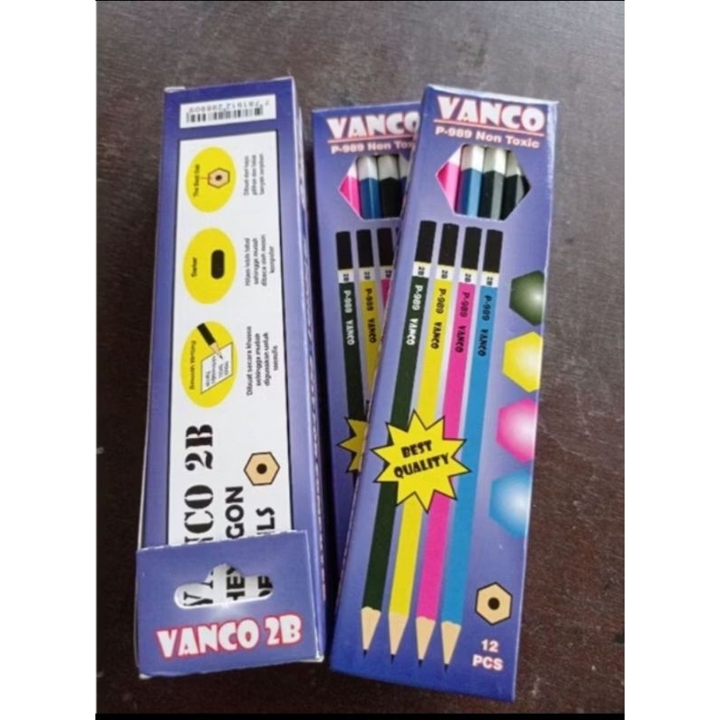 

1pak pensil serut 2b vanco polos isi 12