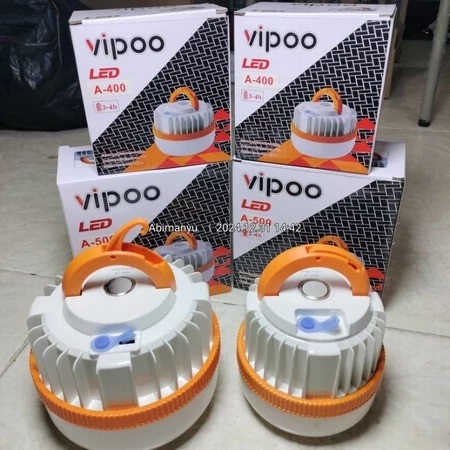 Bohlam Lampu Vipoo LED Model A-400 / -500 Lampu Darurat Telekospik Emergency Dengan Baterai Lithium