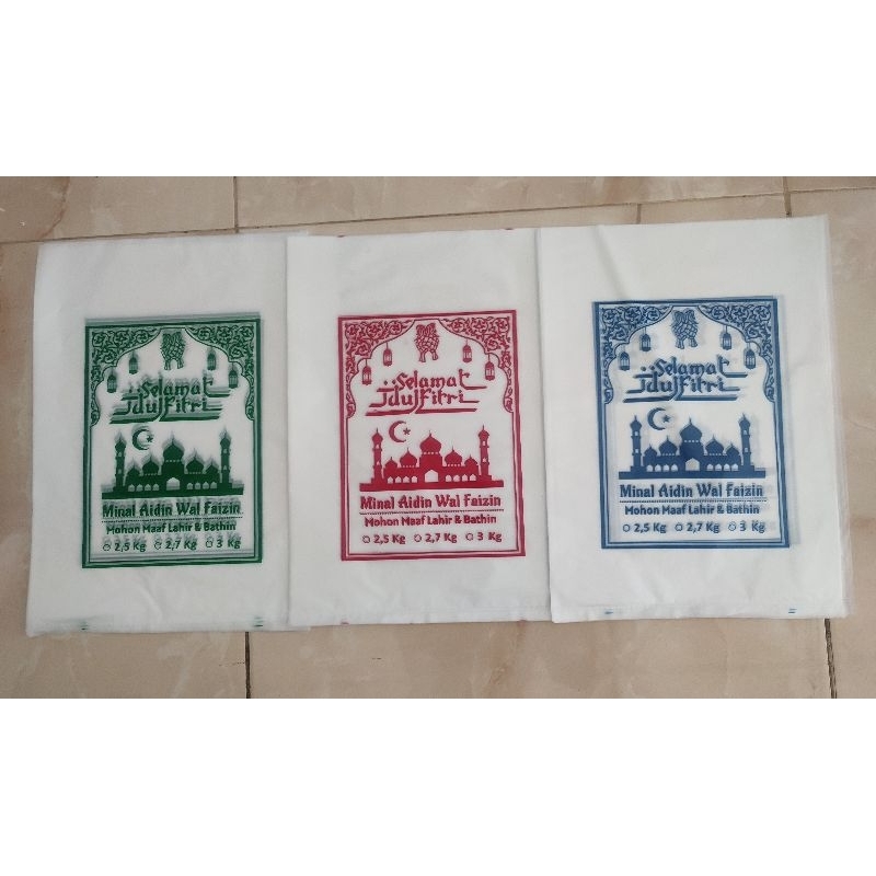 Plastik beras 3 kg Idul Fitri (ceklist) isi 100 lembar