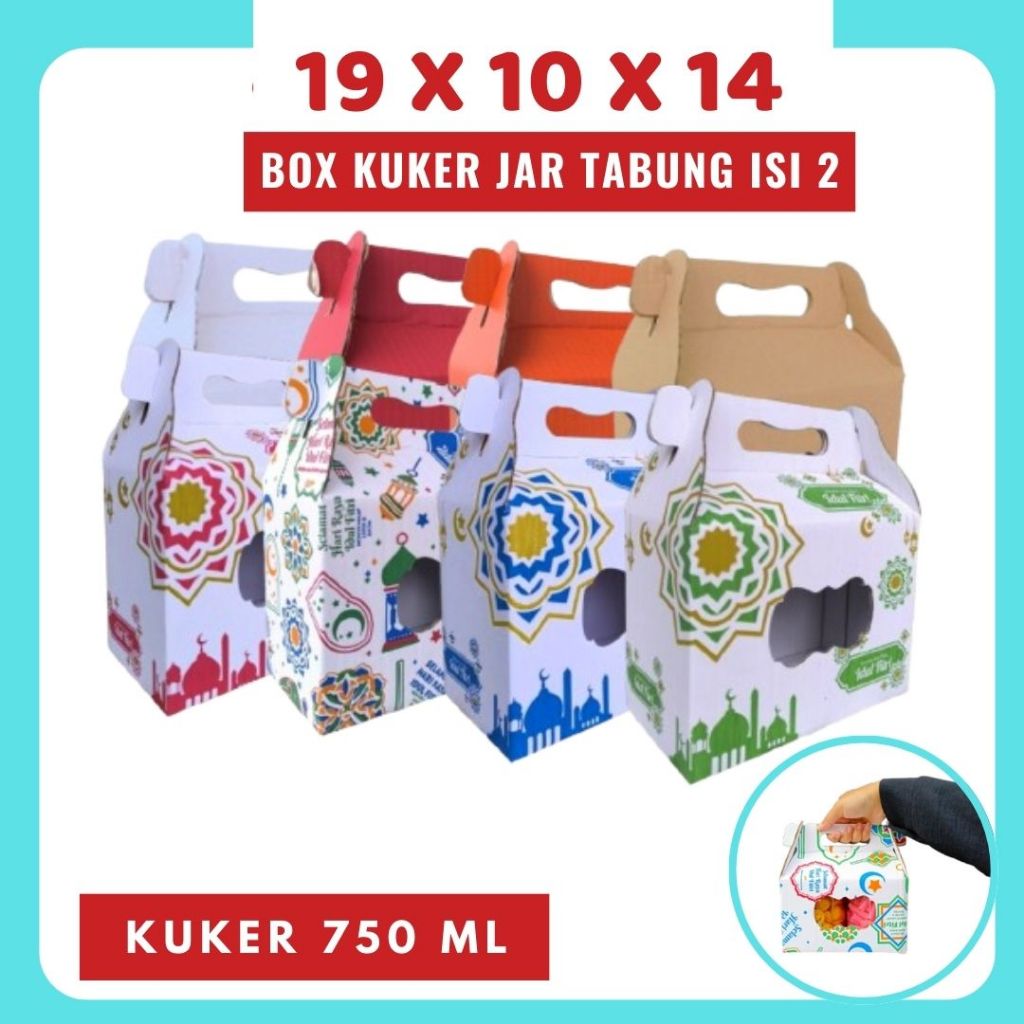 

Box 19x10x14 Jinjing (KUKER TOPLES JAR 500ml Isi 2) Gable Box Kardus Kue Kering / Idul Fitri /Hampers / Lebaran / Gable Box Polos/Motif