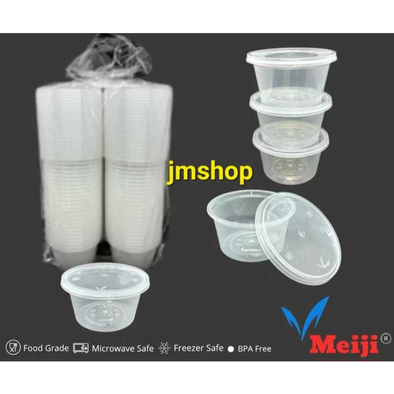 THINWALL SAUCE CUP MEIJI 100 ML , 200 ML ISI 50 PCS PER PACK TEMPAT SAUS SAOS SRIKAYA JAM PLASTIK