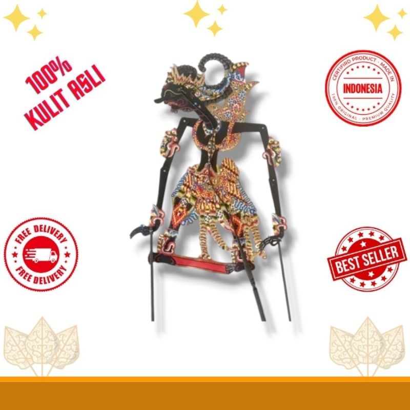 GATOTKACA HITAM Wayang kulit sapi Gatotkaca Hitam -+55cm