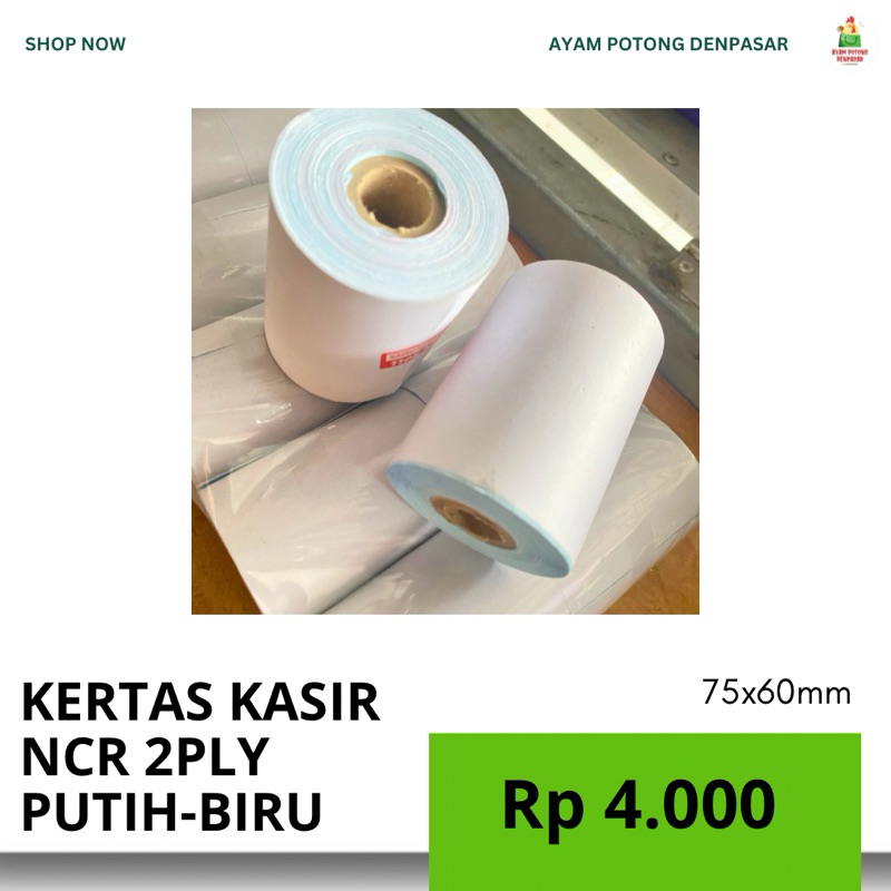 

KERTAS KASIR NCR 2PLY PUTIH BIRU