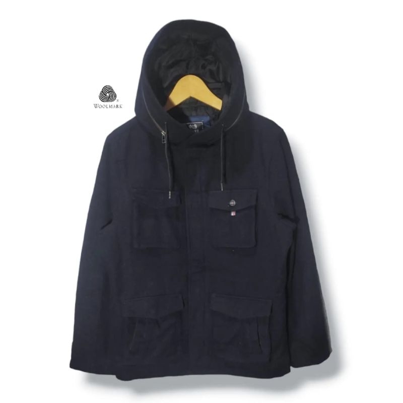 BEAMS Heart Winter Wool Parka Jacket Navy Size tag L (P72xL55)