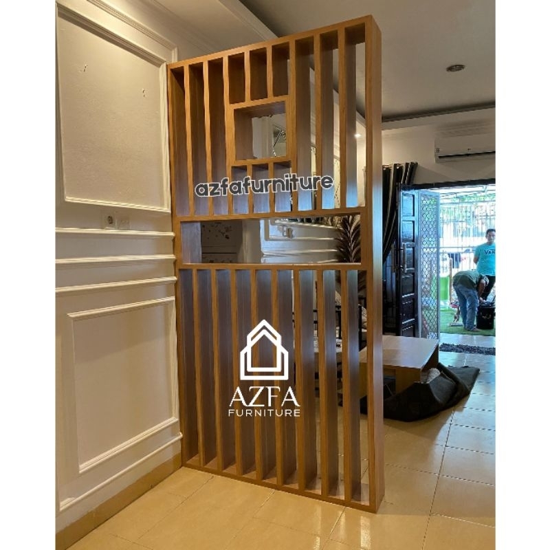 Pembatas Ruangan Kayu Solid | Sekat Ruangan Minimalis | Partisi Modern