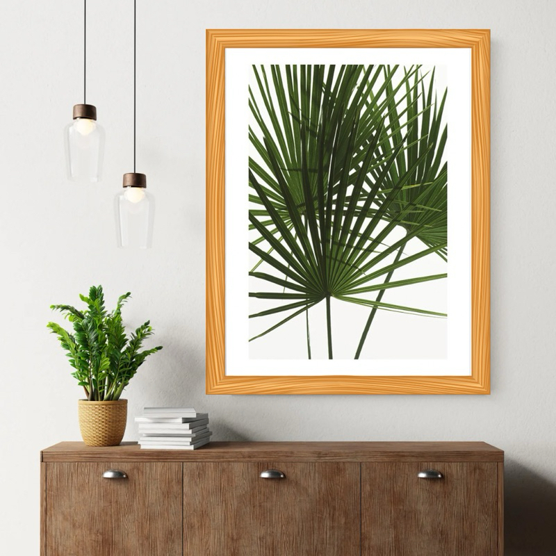 poster tropical aesthetic daun palem hijau Wall decor hiasan dinding