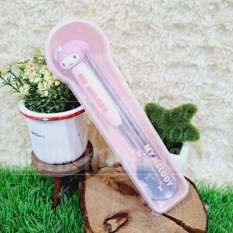 Sendok Set My Melody Pink Sendok Sumpit My Melody Pink Stainless + Hiasan Kepala My Melody Karet