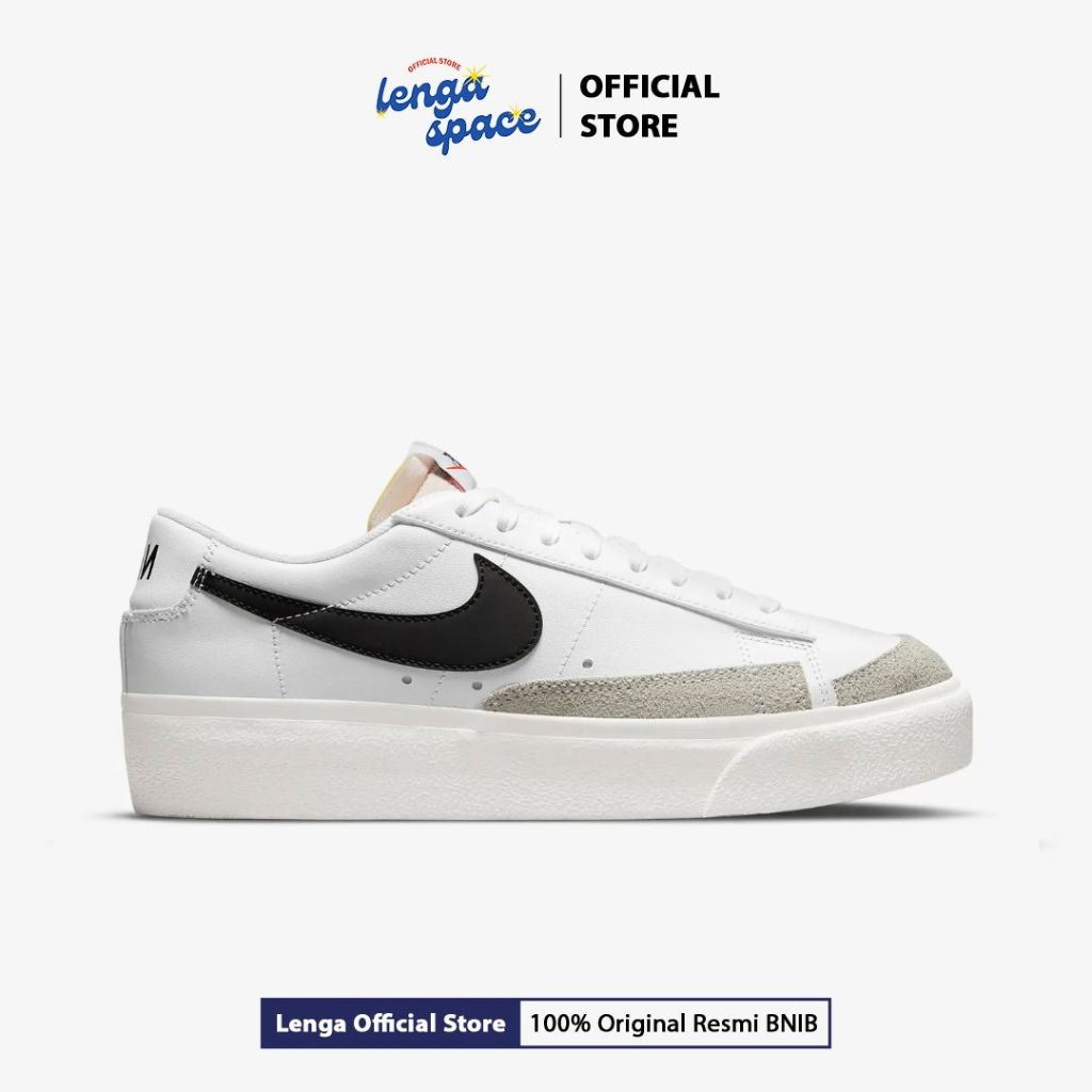 Sepatu Sneakers Wanita NK Blazer Low Platform - White/Sail (DJ0292-101) Original