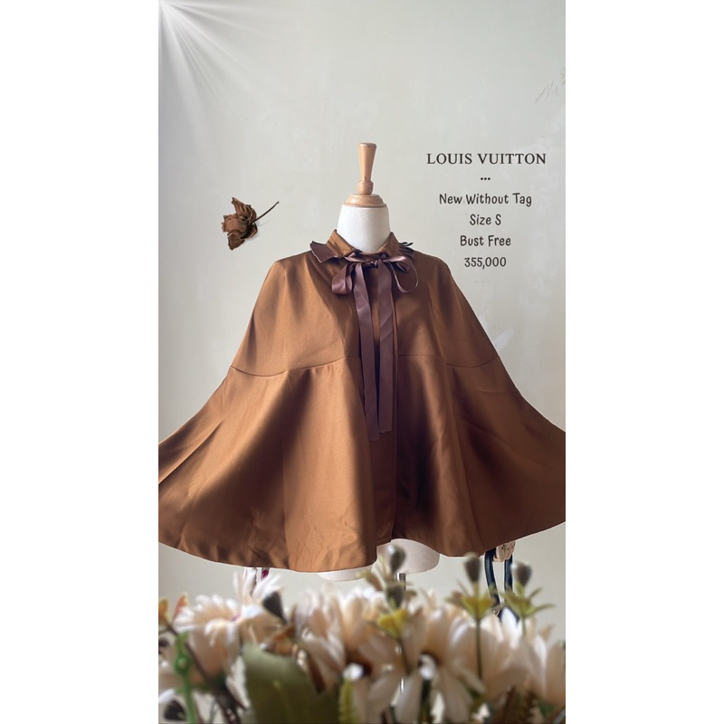 Cape blazer coklat cokelat brown gold emas premium Louis Vuitton LV new baru jual rugi preloved prib