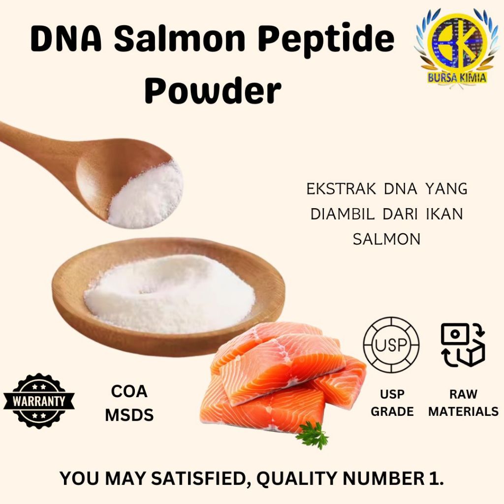 Salmon DNA Peptides (Peptida DNA Salmon) 250gr / Bubuk Kolagen DNA Salmon Pure / Bahan Produk Perawa