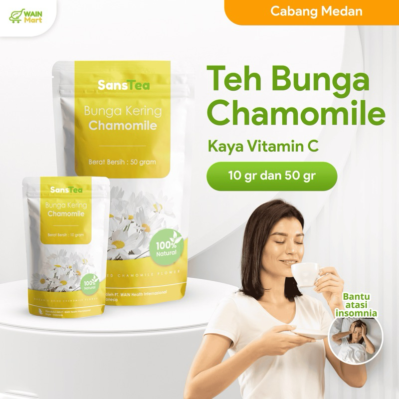 

Teh Bunga Chamomile Herbal Relaksasi Anti Insomnia, Gangguan Pencernaan dan kaya Antioksidan