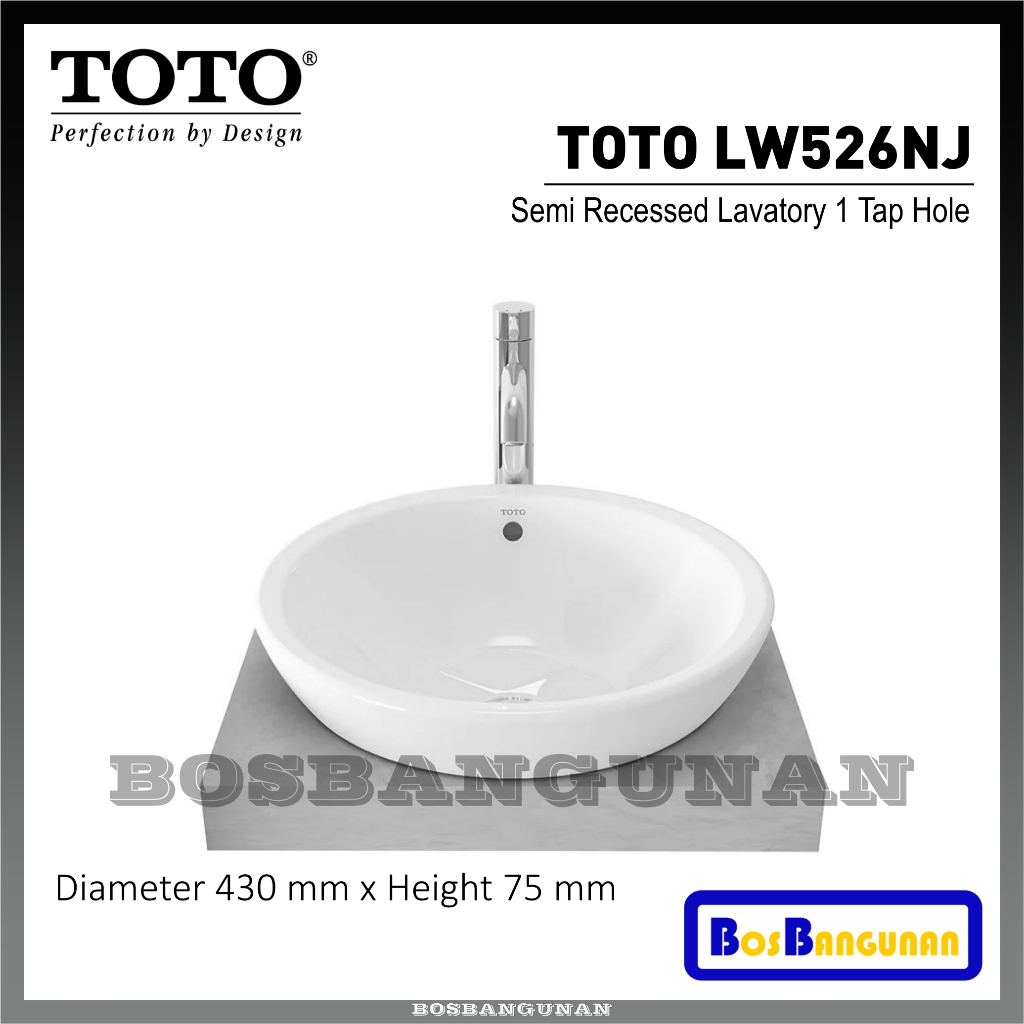 Wastafel Counter TOTO LW526NJ / Wastafel Meja TOTO LW 526 NJ / Wastafel TOTO