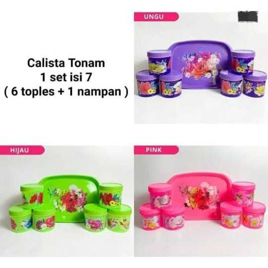 Calista Toples Tonam Set 7 Pcs toples nampan (6 Toples + 1 Nampan)