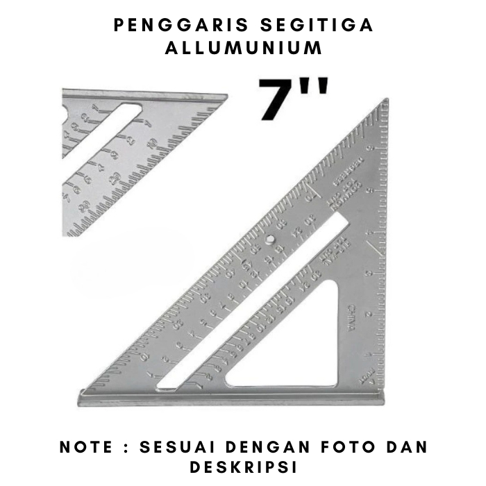 

Speed Square 7 inch Segitiga Siku Alumunium Alloy Pengaris Woodworking