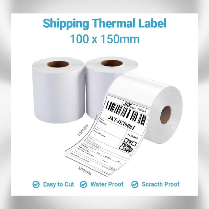 

THERMAL LABEL BARCODE DIRECT THERMAL 100X150MM ISI 500LEMBAR/ROLL AD YANG SEGI DAN AD ROLL GULUNG