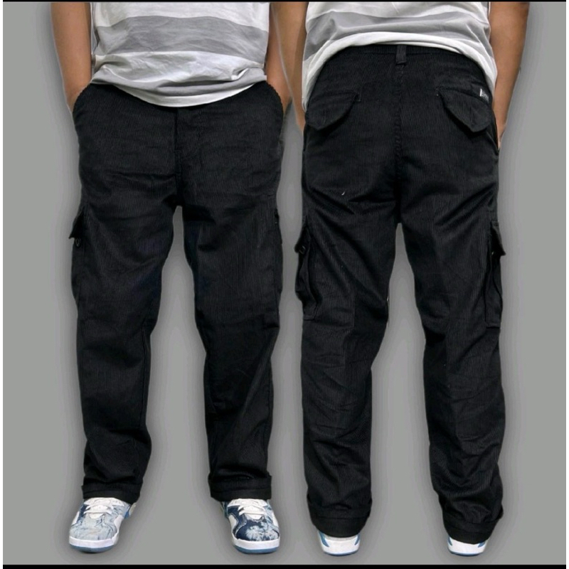 BIG SIZE 27-38 - CELANA CORDUROY BAGGY- CELANA GOMBRANG KORDUROY -  CELANA CARGO CORDUROY PANJANG PR