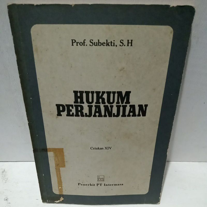Buku Original HUKUM PERJANJIAN - PROF. SUBEKTI SH