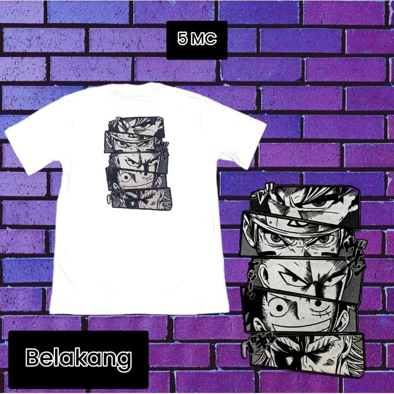 Kaos Anime Cotton Combed 24s - Five MC/Goku/Naruto/Saitama/Lufy/Allmaight