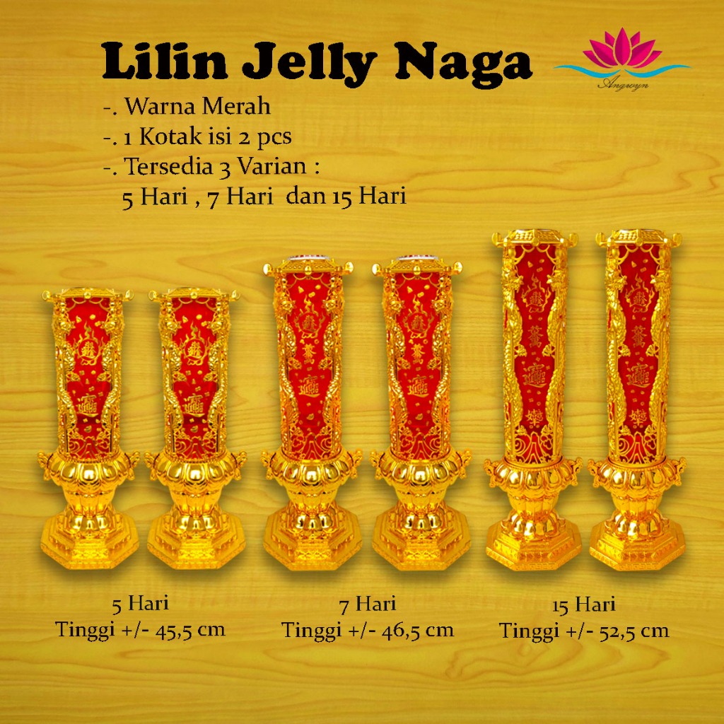 Lilin Jelly Imlek Naga Emas 5 hari, 7 hari, 15 hari