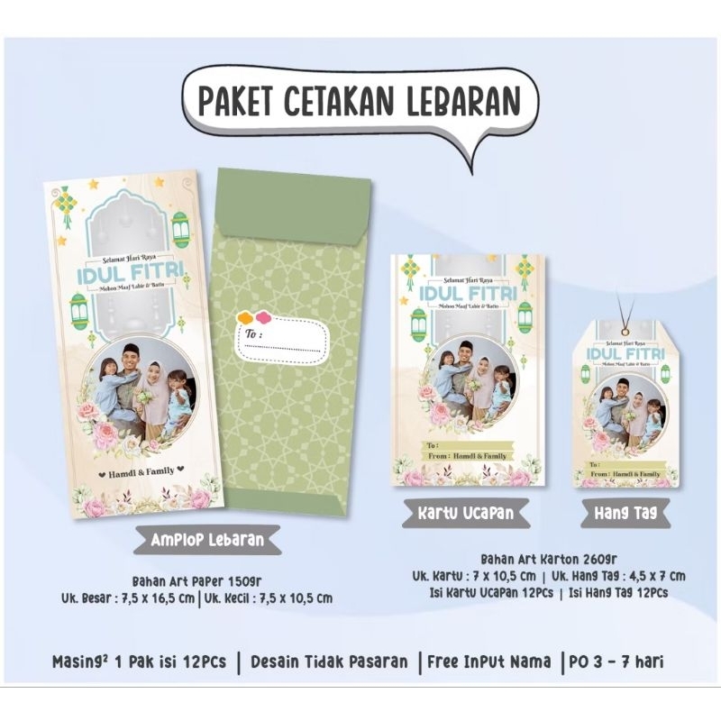 Kartu Ucapan Lebaran Custom - Hang Tag Lebaran Custom