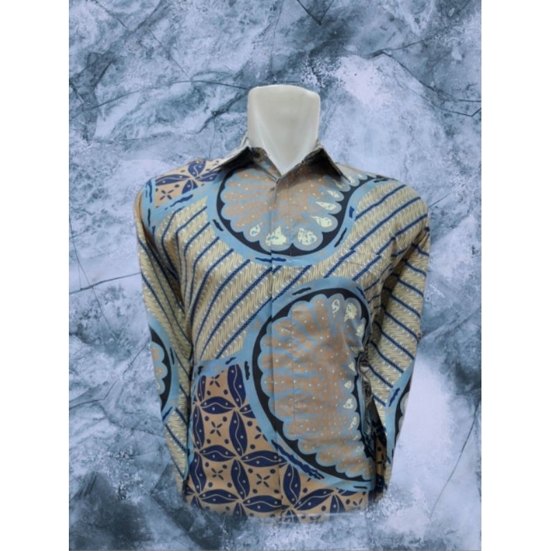 KEMEJA BATIK LENGAN PANJANG || ICE BLUE BATIK KEMEJA