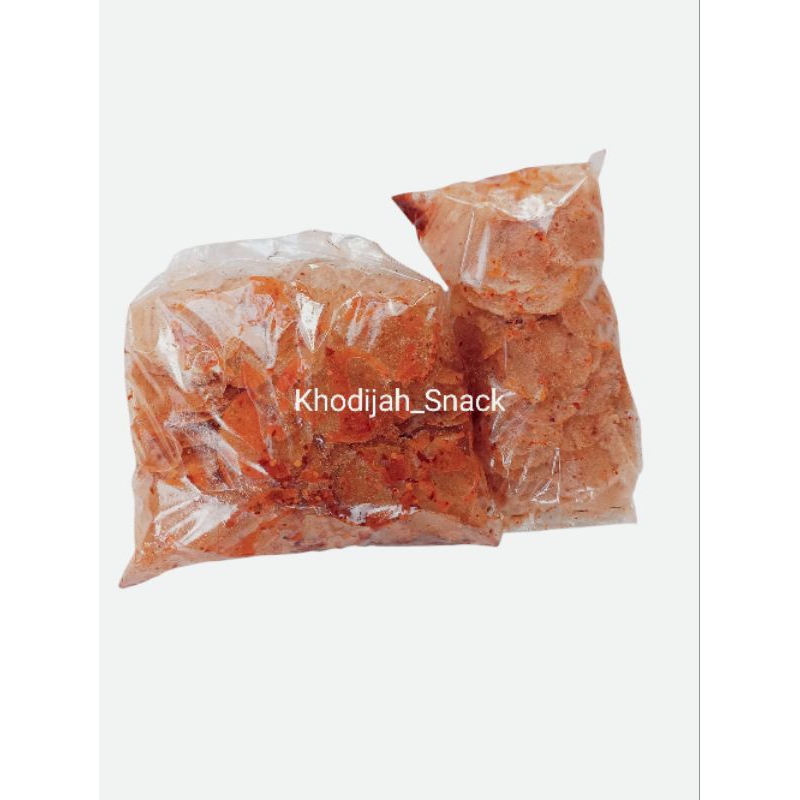 

Kerupuk Seblak Kripca Keripik Kaca Pedas Seuhah Kemasan 250gram 500gram 1000gram