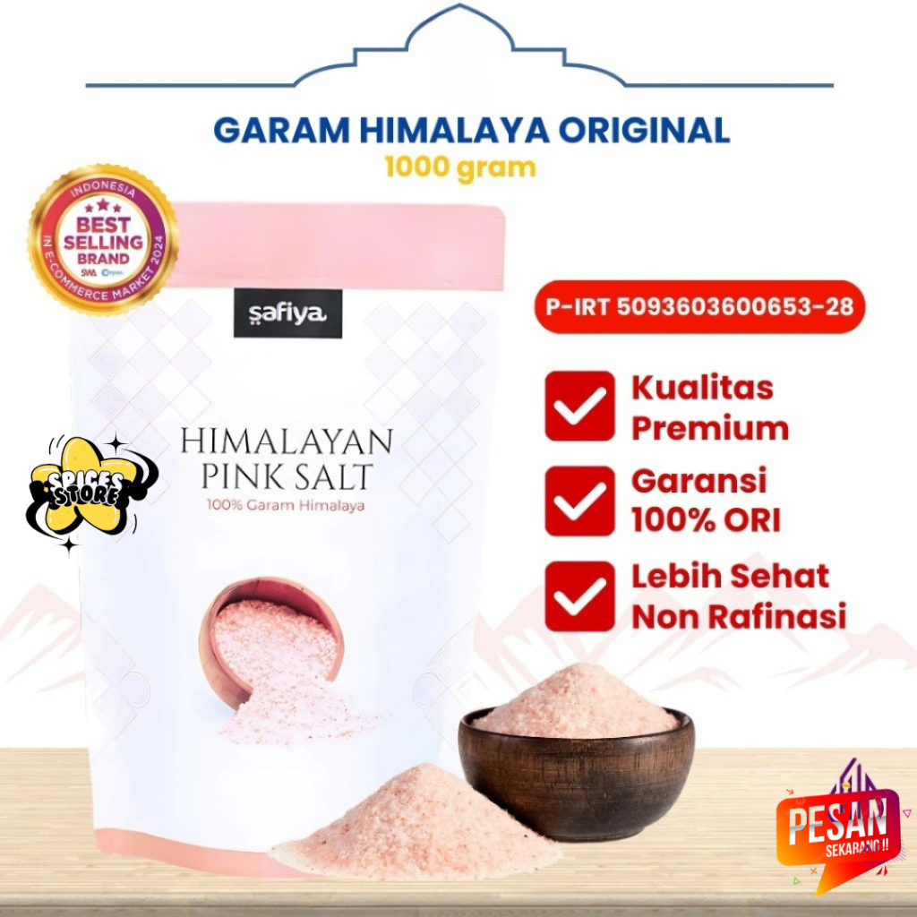 

SPICES STORE GARAM HIMALAYA 1 KG PINK HIMSALT HIMALAYA SALT MURAH