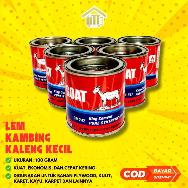 

LEM KAMBING KALENG KECIL 100 GRAM / GOAT 100 GRAM KALENG KECIL / GOAT BRAND 100 GRAM / LEM KUNING KALENG KECIL 100 GRAM / LEM GOAT KAMBING KALENG KECIL 100 GR