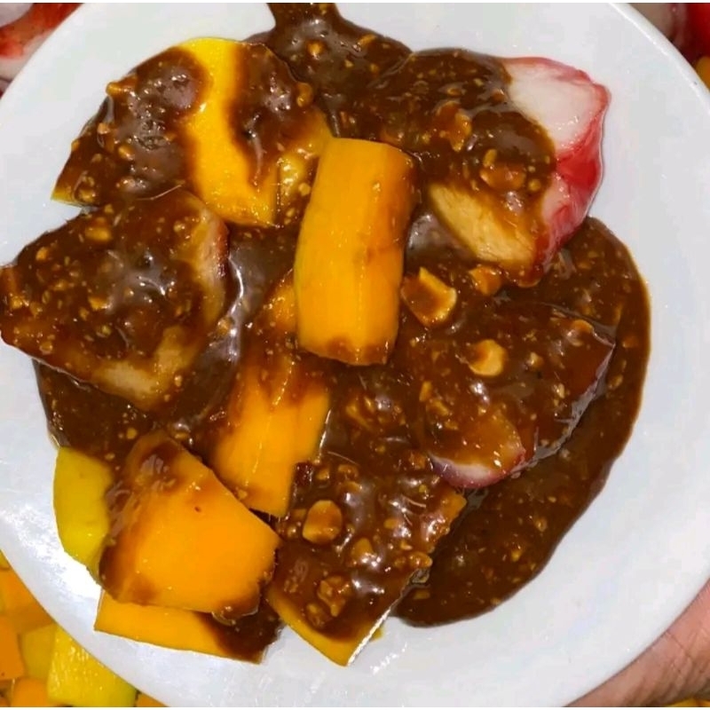 

saus rujak buah gula aren kacang pedas khas minang