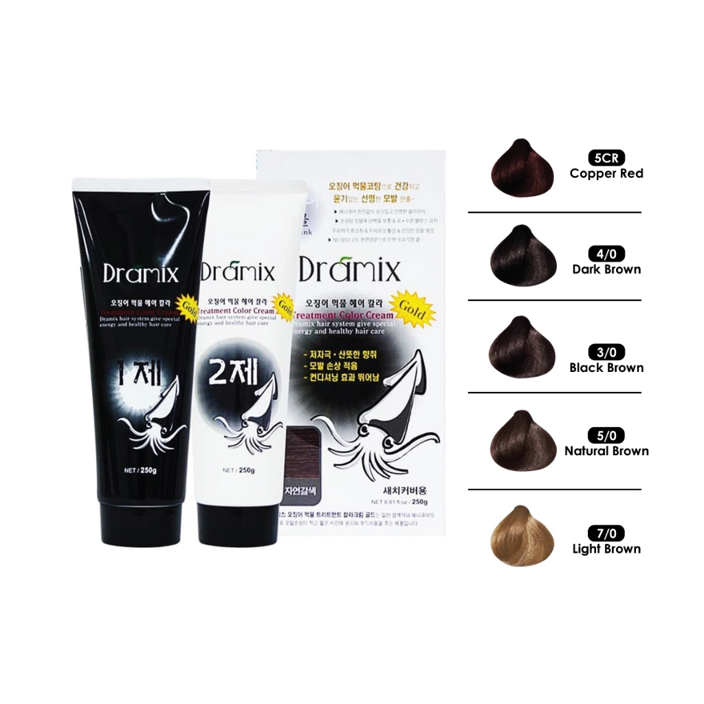 dramix cat rambut sotong korea original pewarna rambut bebas amonia