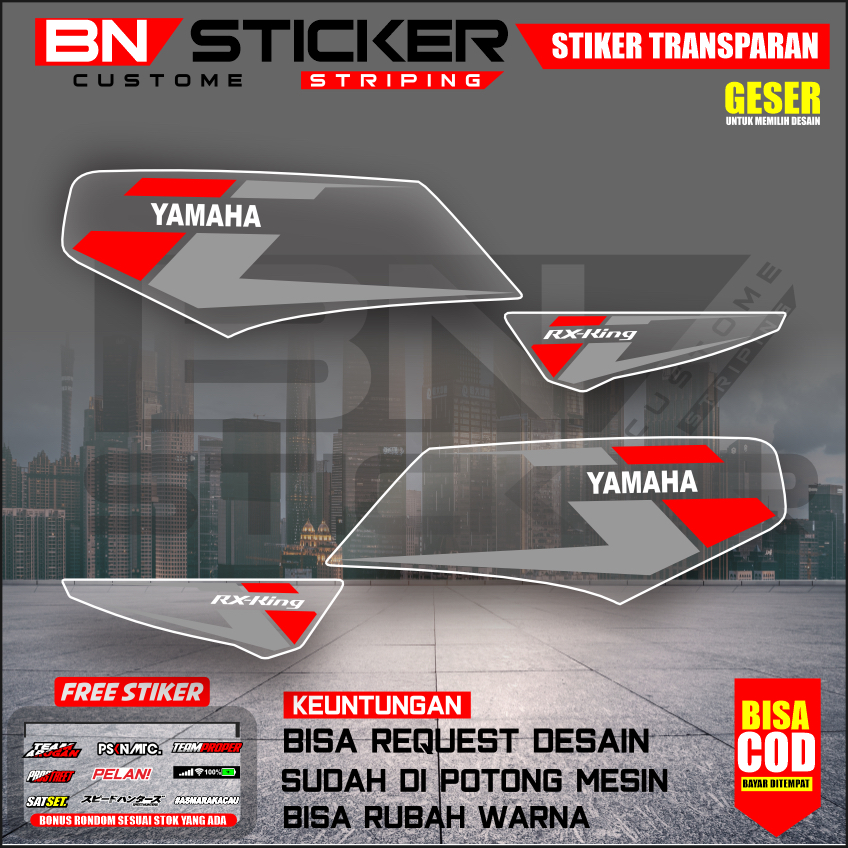 STRIPING DECAL RX KING FACELIFT CUSTOM TRANSPARAN STRIPING RX KING VIRAL UV PREMIUM MAX DECAL IX-71