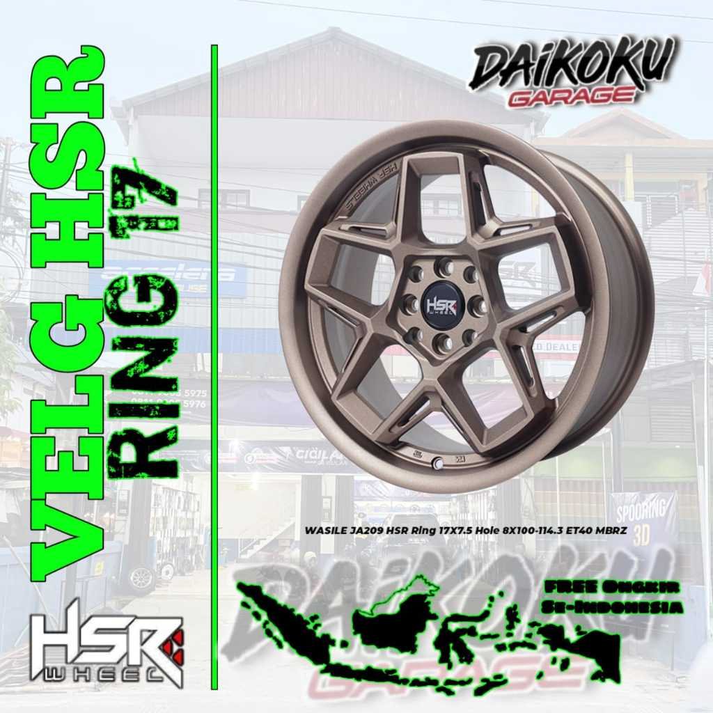 Velg Racing Mobil HSR WASILE Ring 17 Baut 4x100/114,3 Model Bintang | Velg Hsrbanjarmasin