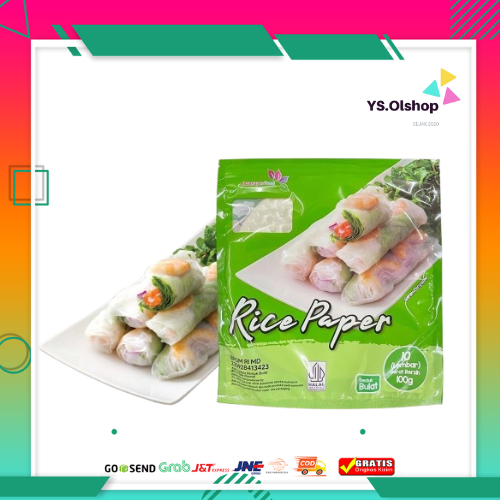 

Rice Paper Bulat 100 g isi 10 lembar - Banh Trang 22cm - Kulit Lumpia Vietnam- Rice roll- Salad Wrap