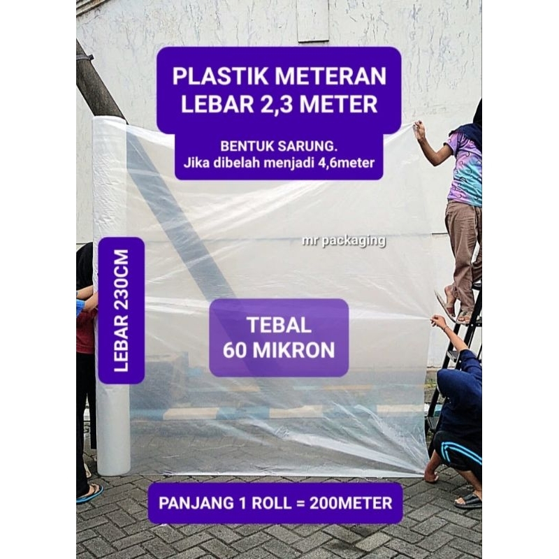 PLASTIK METERAN LEBAR 2,3 METER | PLASTIK ROLL UK TERLENGKAP 230cm 200cm 150cm 120cm 100cm 70cm 60cm