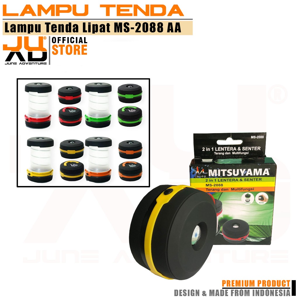 lampu tenda lipat camping MS-2088 lampu tenda emergency baterai AA 3pcs lampu senter camping ms2088 