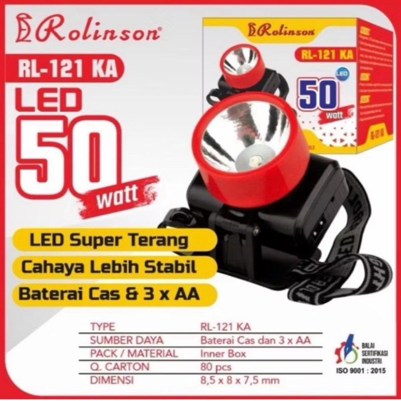 Senter Kepala 50Watt LED Super Terang Mitsuyama RL-121KA