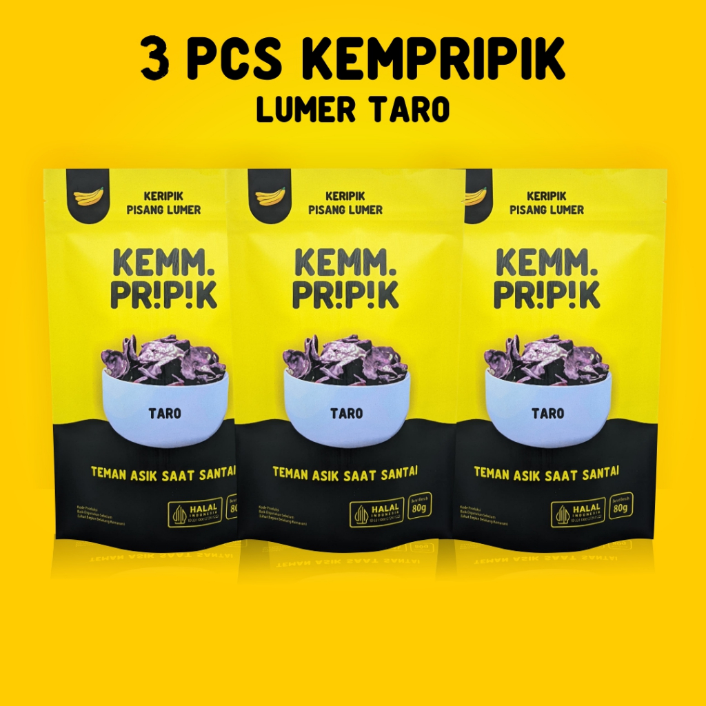 

KEMPRIPIK - KERIPIK PISANG LUMER TARO - BUNDLING 3 PCS