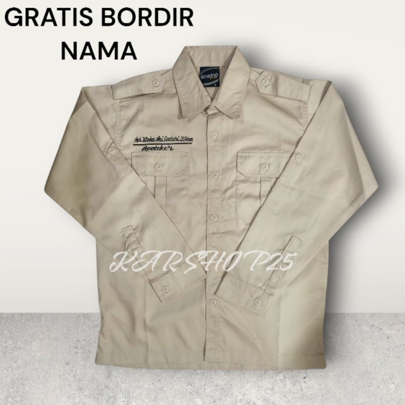 KEMEJA APOTEKER LENGAN PANJANG TERBARU ATASAN BAJU APOTEKER SERAGAM APOTEKER