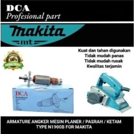 DCA ARMATURE / ANGKER N1900B PLANER / KETAM / SUGU MAKITA ORIGINAL PART