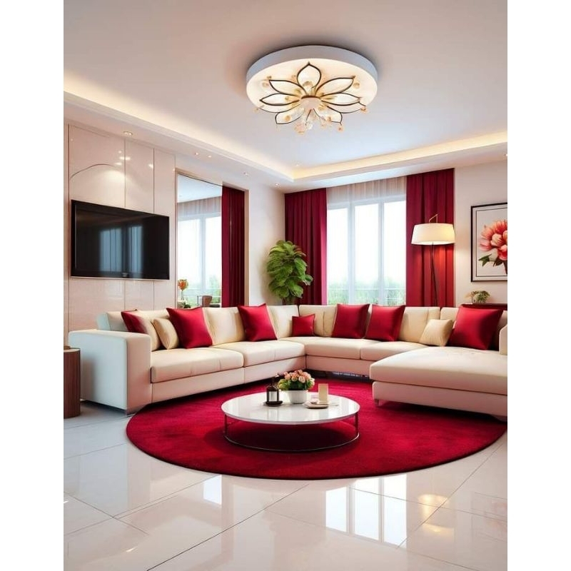 sofa kulit ruang tamu mewah desain Modern