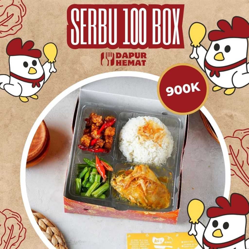 

[100 BOX MURAH] Paket Nasi Box Hemat Halal Makanan Siap Saji Enak Lezat Instan Populer Untuk Acara