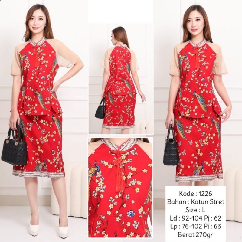 Dress Batik edisi Imlek  / Baju Imlek Couple / Bahan Katun stretch