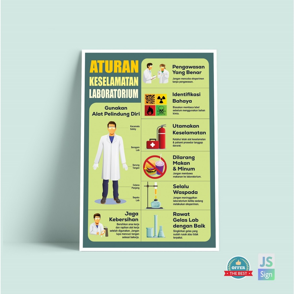 Poster Safety K3 - ATURAN KESELAMATAN LABORATORIUM
