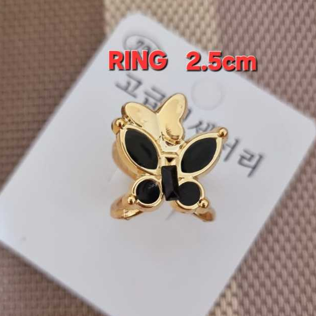 Ring Hijab Motif Kupu-Kupu Gold Hitam - Ring Kerudung Motif Kupu-Kupu Gold Hitam - Ring Jilbab Motif