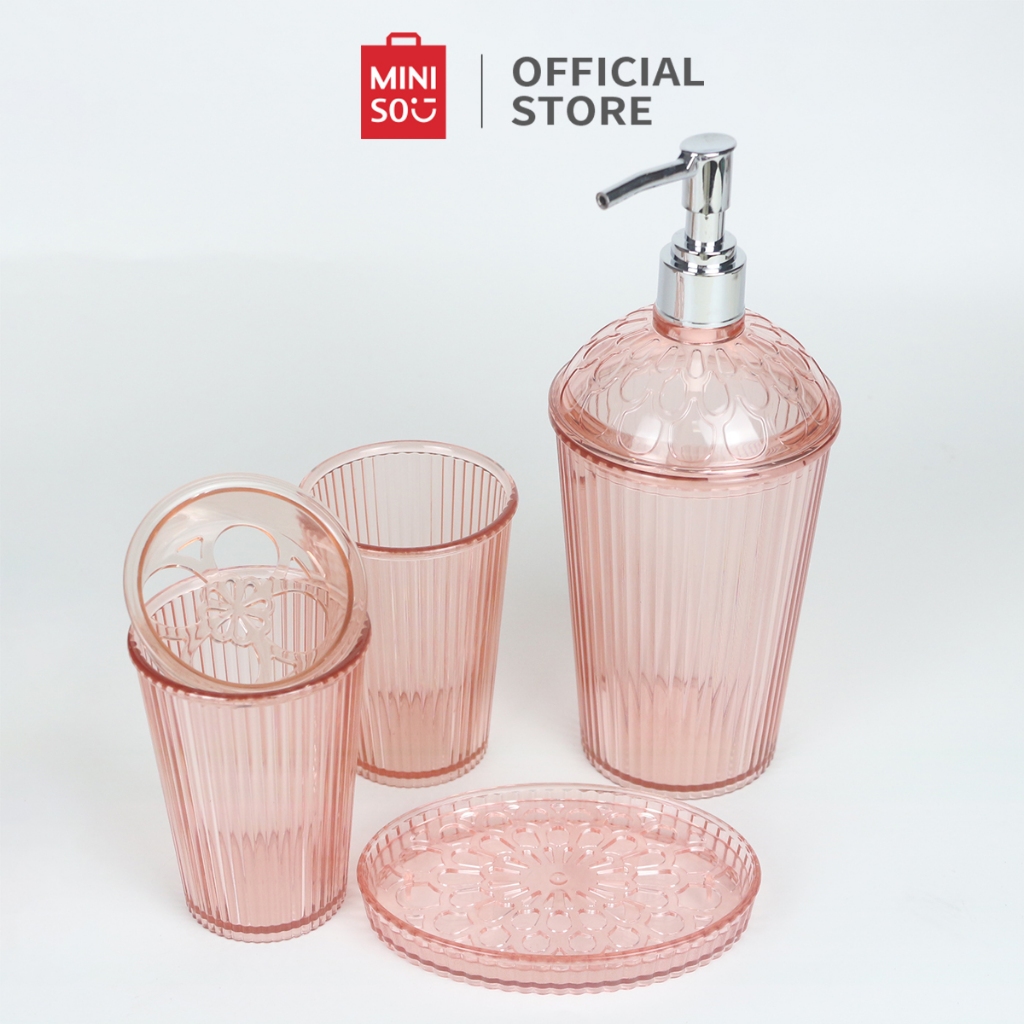 Miniso Transparent Series Bathroom Accessories Set Shower Gel/Shampoo Refill Bottles Travel Bottles 