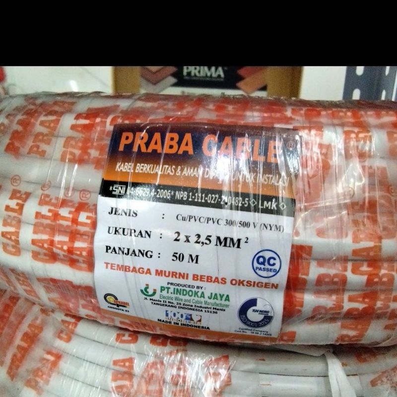 KABEL NYM 2X2.5 PRABA  PER 1 METER