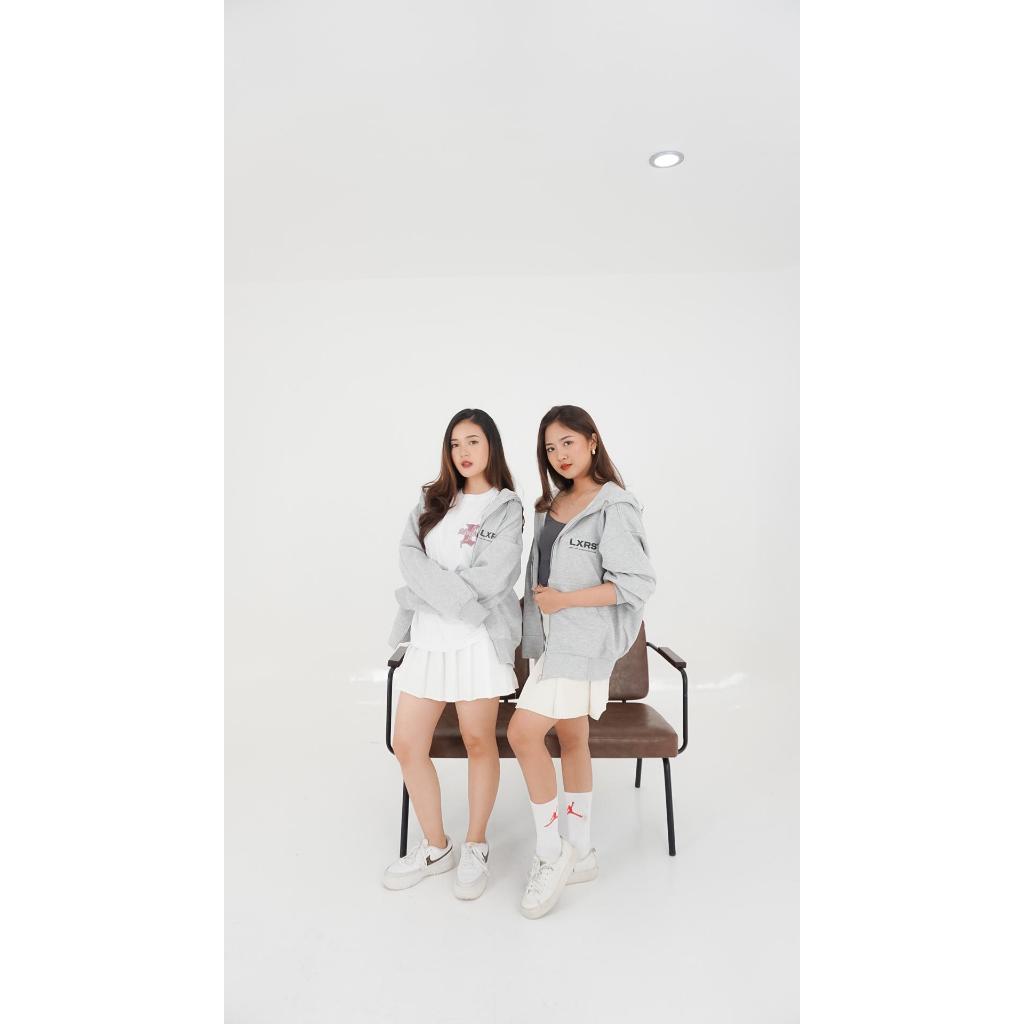 JAKET HOODIE RESLETING ABU LXCASUAL 'LUXURIOUS INTERESTED'