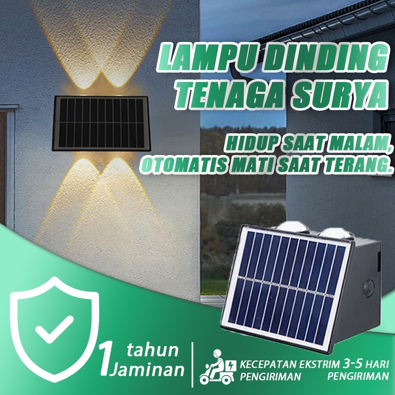 4 Led Lampu Lampi Dinding Outdoor Tenaga Surya Lampu Hias Taman Lampu Tiang Teras Rumah Lampu Teras